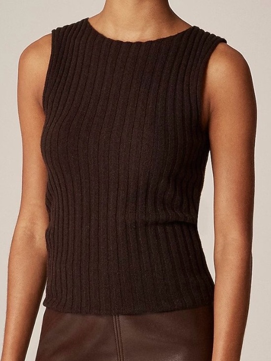 J. Crew Sweaters - NEW J. CREW Wide-rib cashmere sweater shell heather chocolate XL CO327 *FLAW*